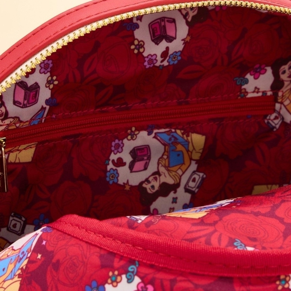 Loungefly Disney Beauty & the Beast Belle Roses Magnetic Door Mini Backpack NWT - Picture 6 of 7